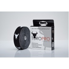 Black Kinesiology Tape with bulls head logo 35m Clinical roll